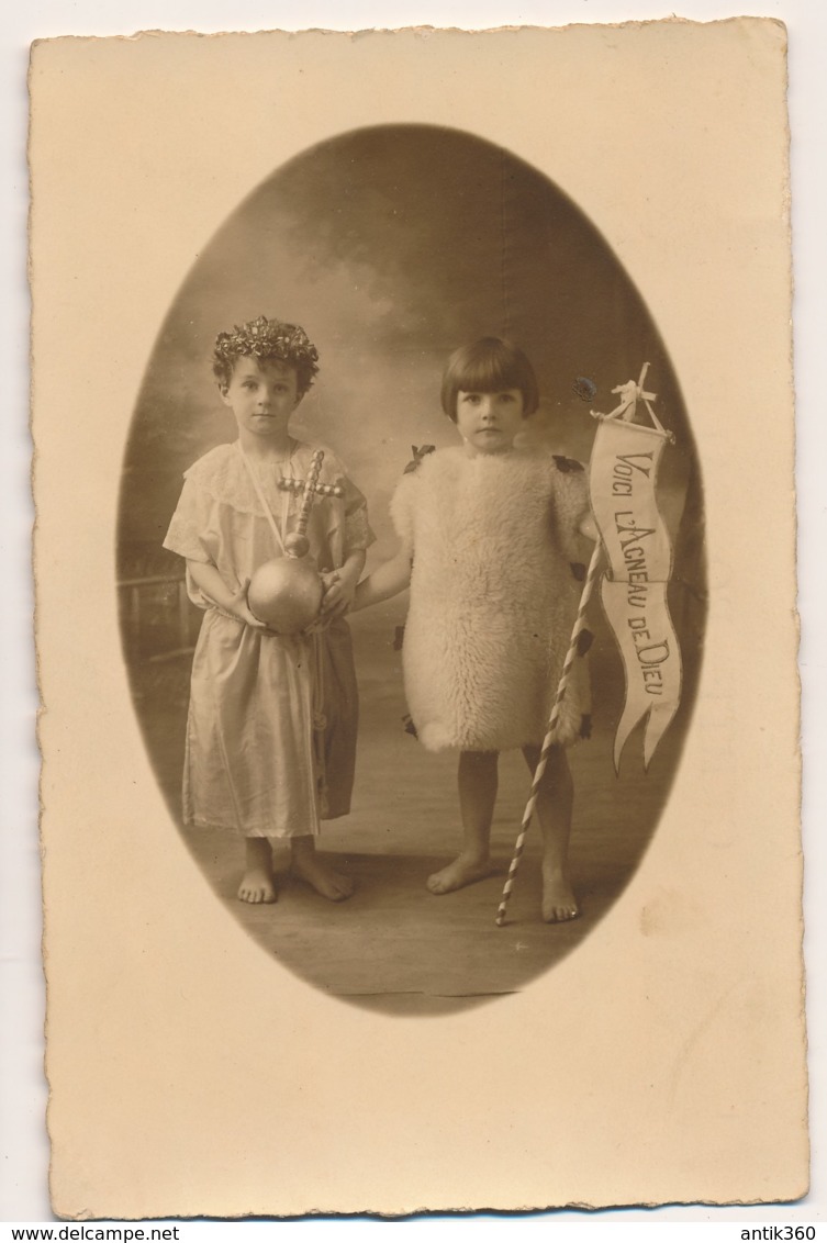 CPA 49 Carte-photo Enfants Déguisés Pour La Fête-Dieu De SAINT AUBIN DE LUIGNE Photo D'HOSTEL Près Chalonnes Sur Loire - Chalonnes Sur Loire