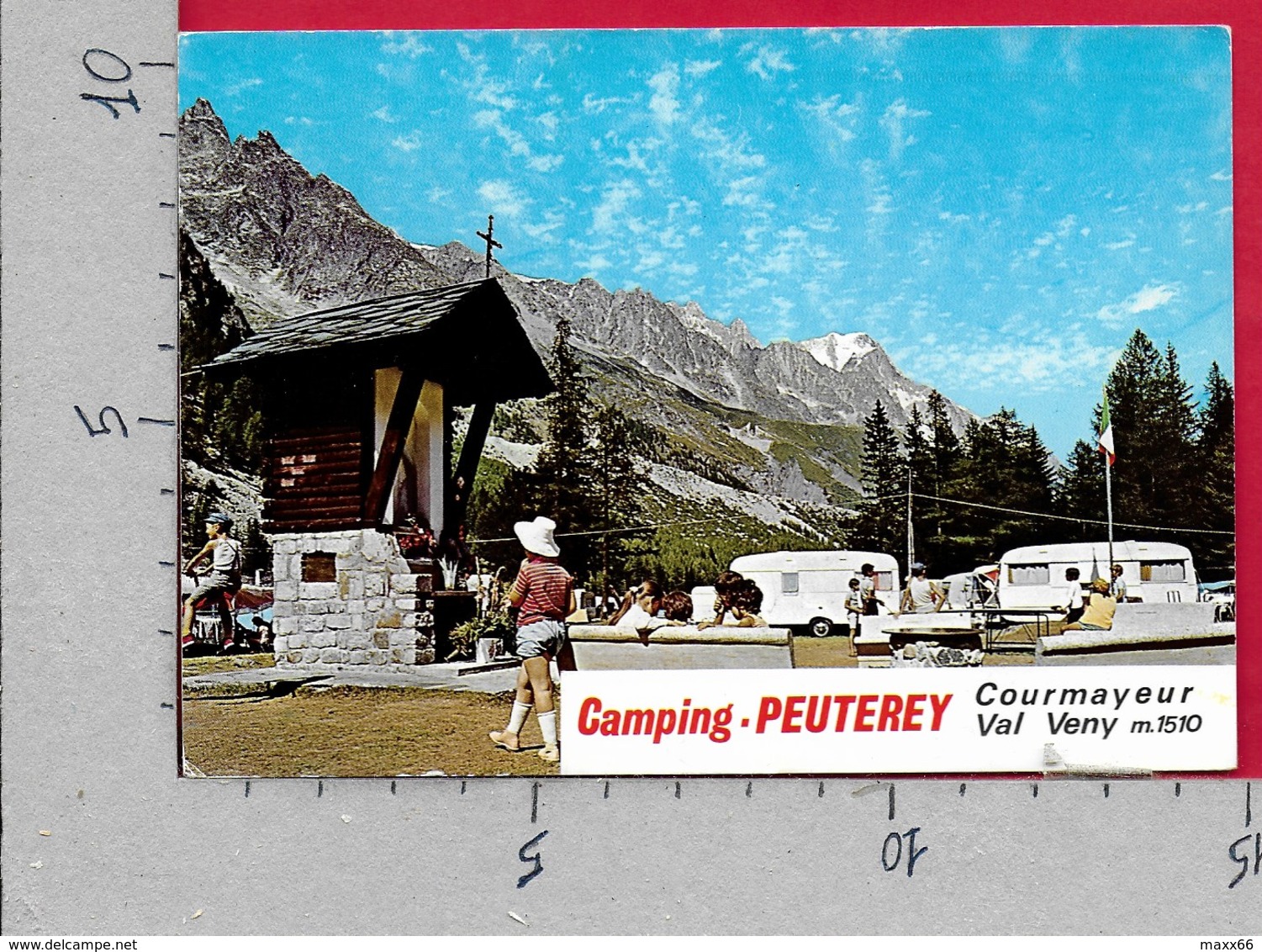 CARTOLINA VG ITALIA - COURMAYEUR (AO) - Camping  PEUTEREY - Val Veny - 10 X 15 - ANN. 197? - Altri & Non Classificati