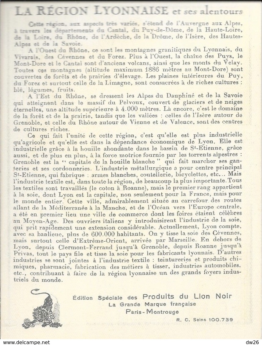 Publicité Cirage, Produits Du Lion Noir - La Région Lyonnaise Et Ses Alentours (Carte Géographique) Produits Régionaux - Autres & Non Classés