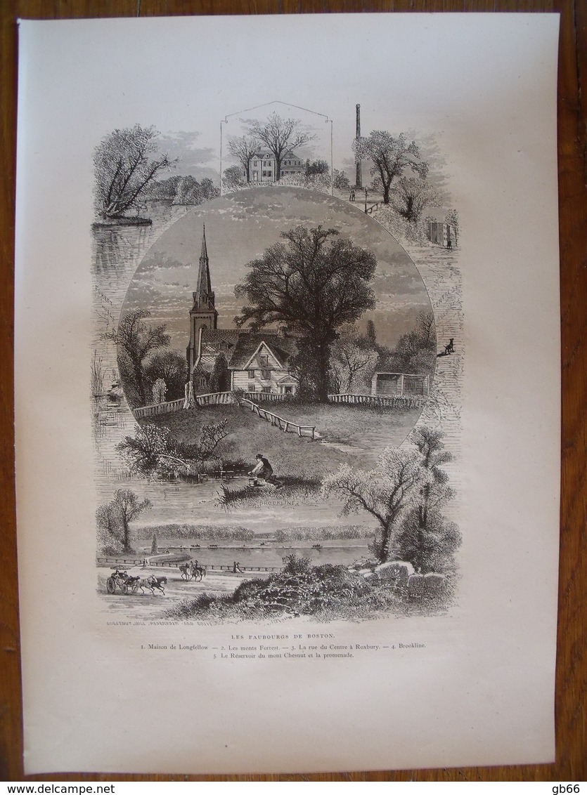 Faubourgs De Boston, Massachusetts    Gravure    1880 - Collections