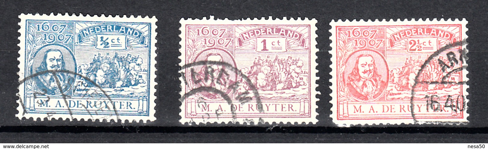 Nederland 1907 Nvph Nr 87 - 89 , Mi Nr 72 - 74, Michiel De Ruyter - Gebruikt