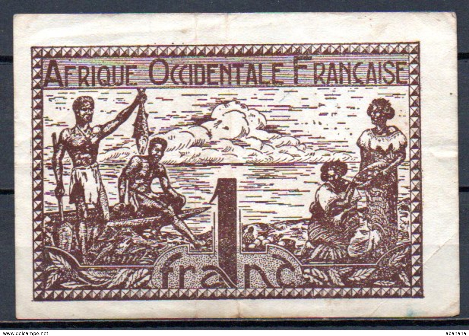 Afrique Occidentale Française Billet De 1 Franc 1944 - Autres - Afrique