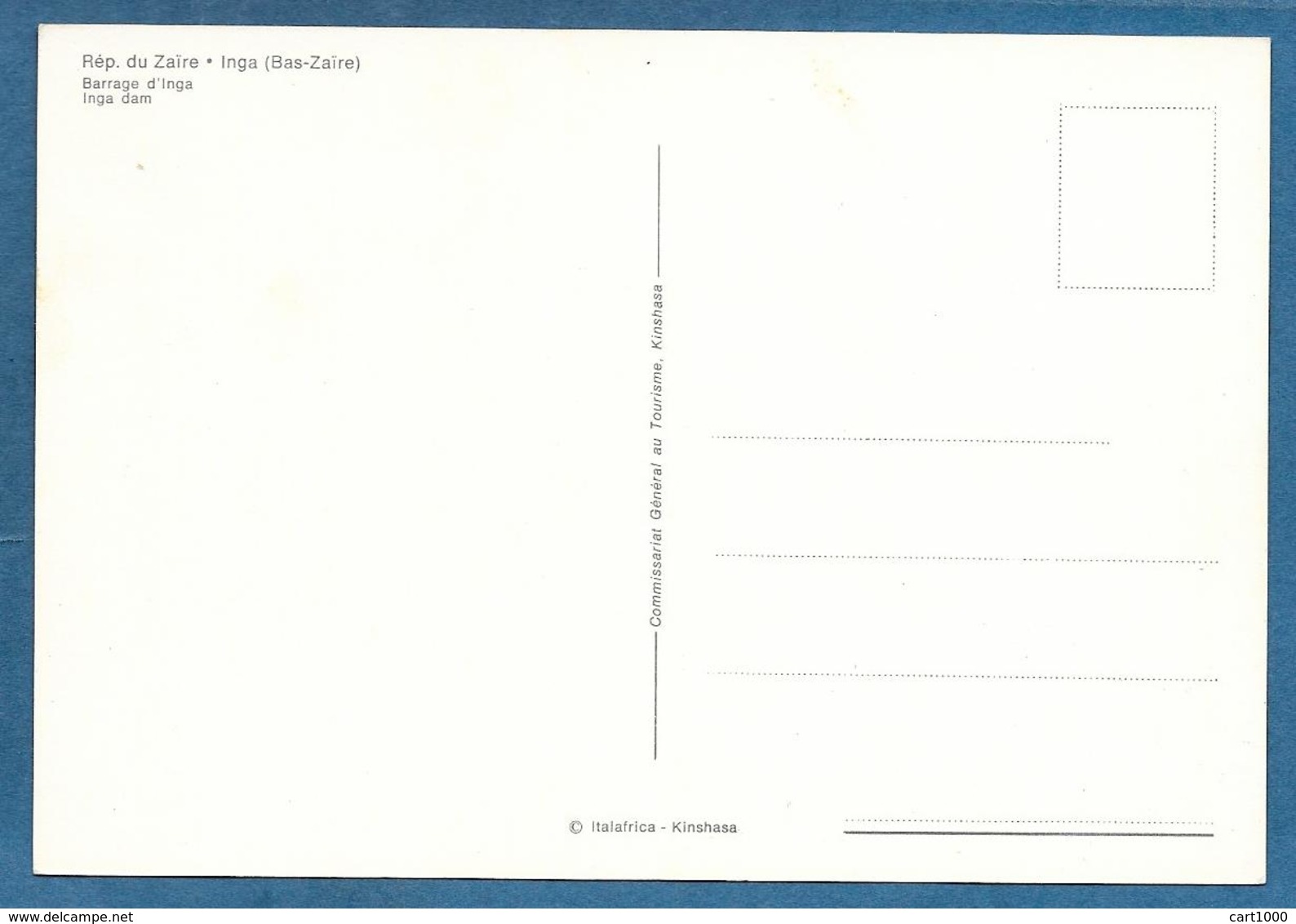 CONGO ZAIRE INGA BARRAGE D'INGA UNUSED - Altri & Non Classificati