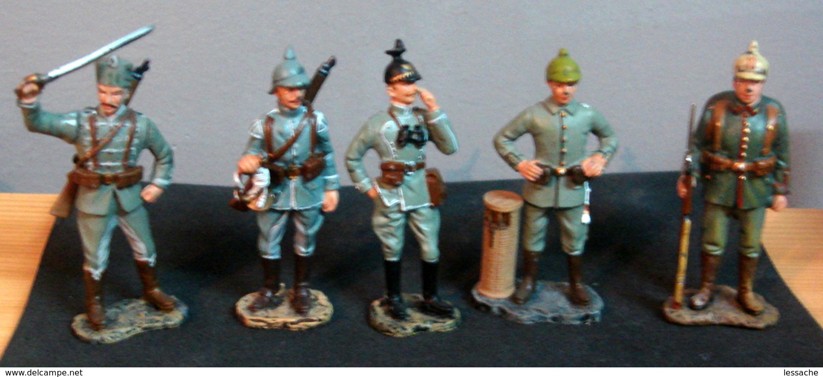 Soldats De Plomb, Armée Allemande 1914 , 5 Figurines - Soldats De Plomb