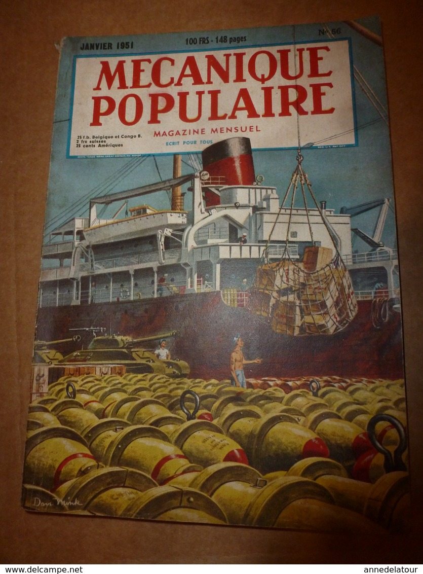 1951 MÉCANIQUE POPULAIRE:Faire Encadrement De Porte;Contre Maladie Des Pins;Construire Avec Des Agglos Pierre-ponce; Etc - Andere & Zonder Classificatie