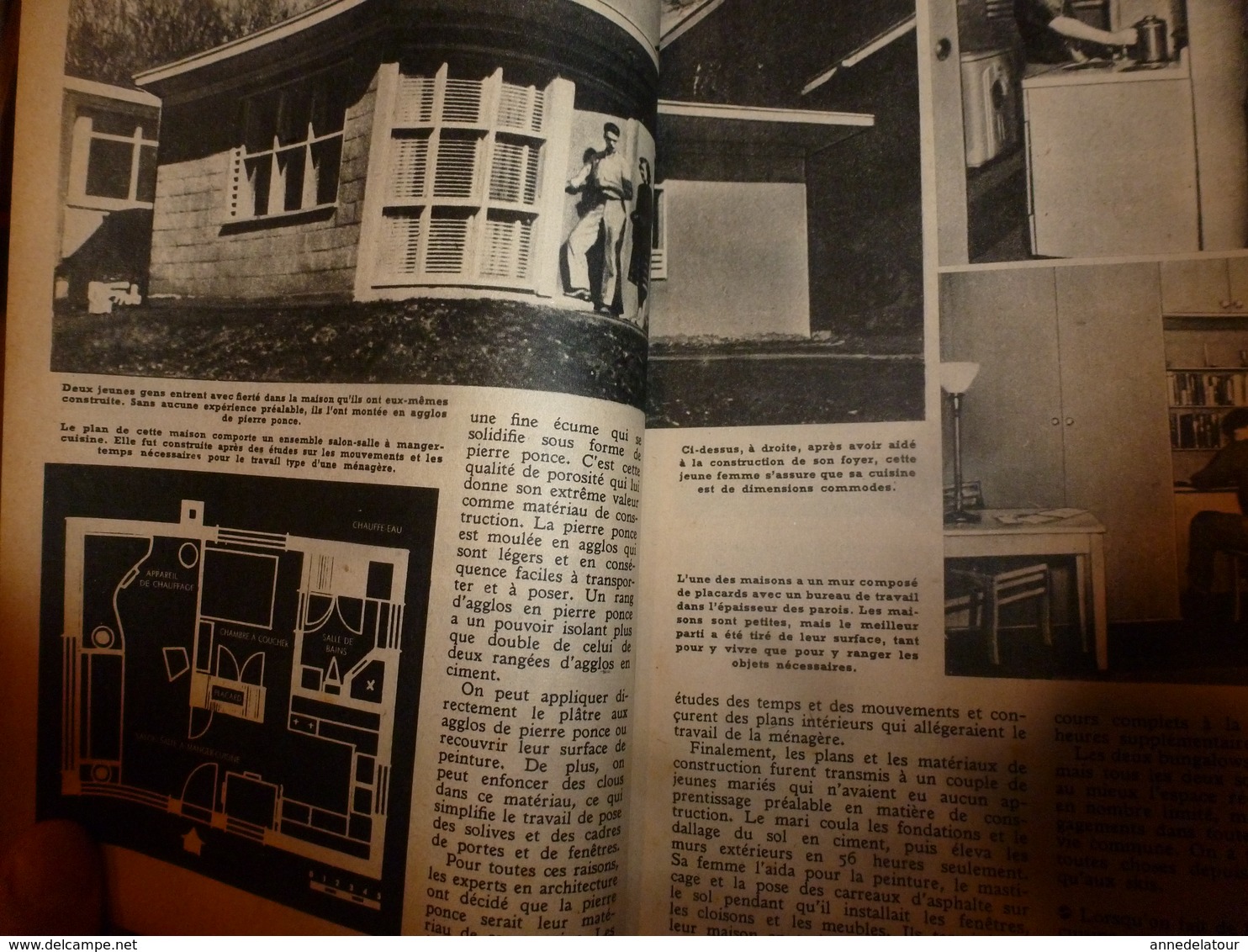 1951 MÉCANIQUE POPULAIRE:Faire encadrement de porte;Contre maladie des pins;Construire avec des agglos pierre-ponce; etc