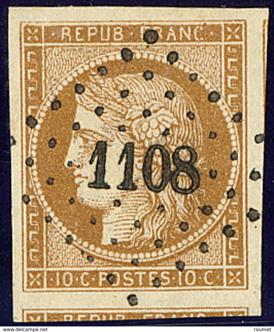 No 1a, Deux Voisins, Nuance Foncée, Obl Pc 1108, Superbe - 1849-1850 Cérès