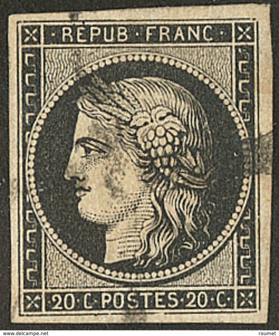 Oblitérations Sur 20c Noir. Croix épaisse De Troyes. No 3. - TB. - R (cote Maury) - 1849-1850 Ceres