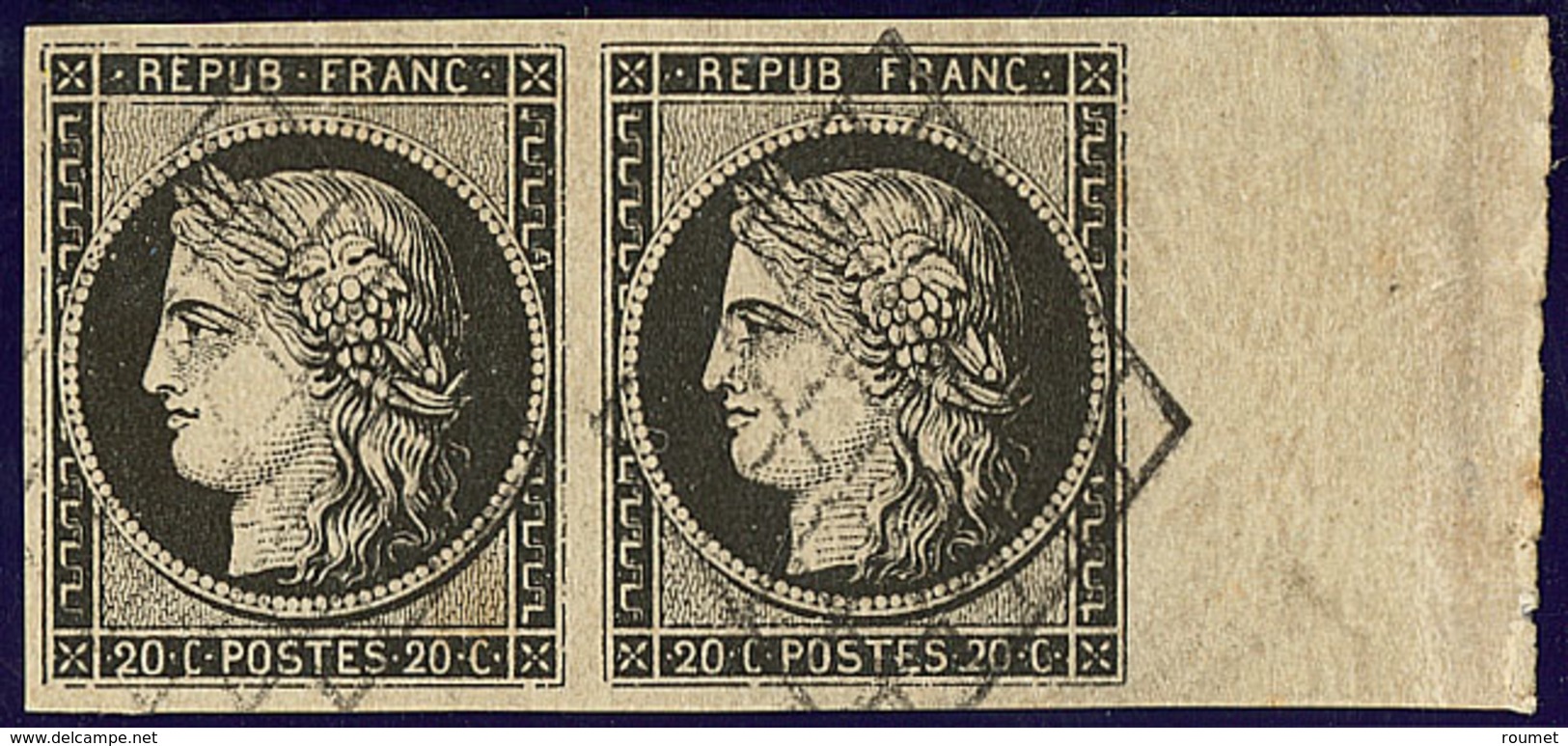 No 3, Paire Bdf, Jolie Pièce. - TB - 1849-1850 Cérès