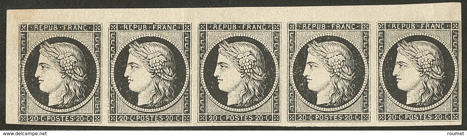 (*) No 3a, Bande De Cinq Cdf, Jolie Pièce. - TB - 1849-1850 Ceres