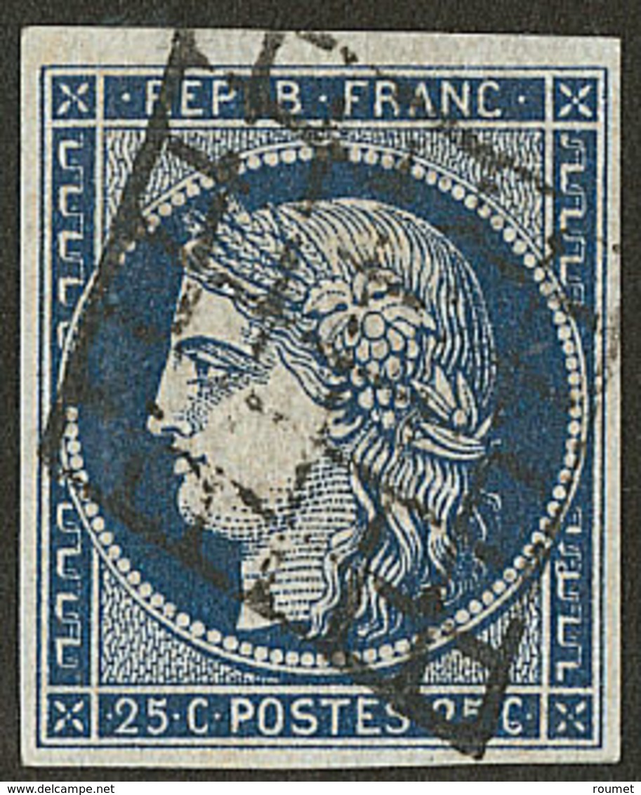 No 4h, Bleu Noir, Obl Grille. - TB - 1849-1850 Cérès