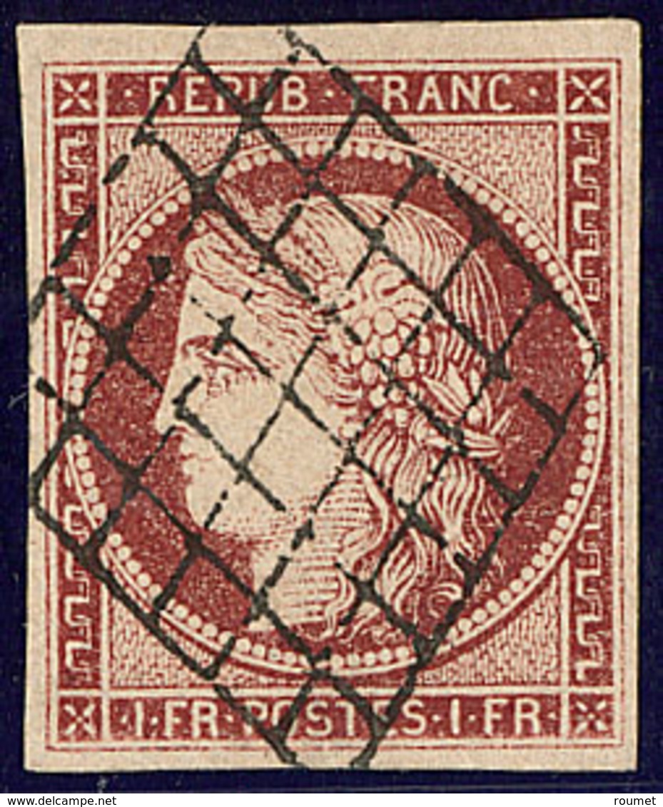 No 6B, Obl Grille, Très Jolie Pièce. - TB. - R - 1849-1850 Ceres