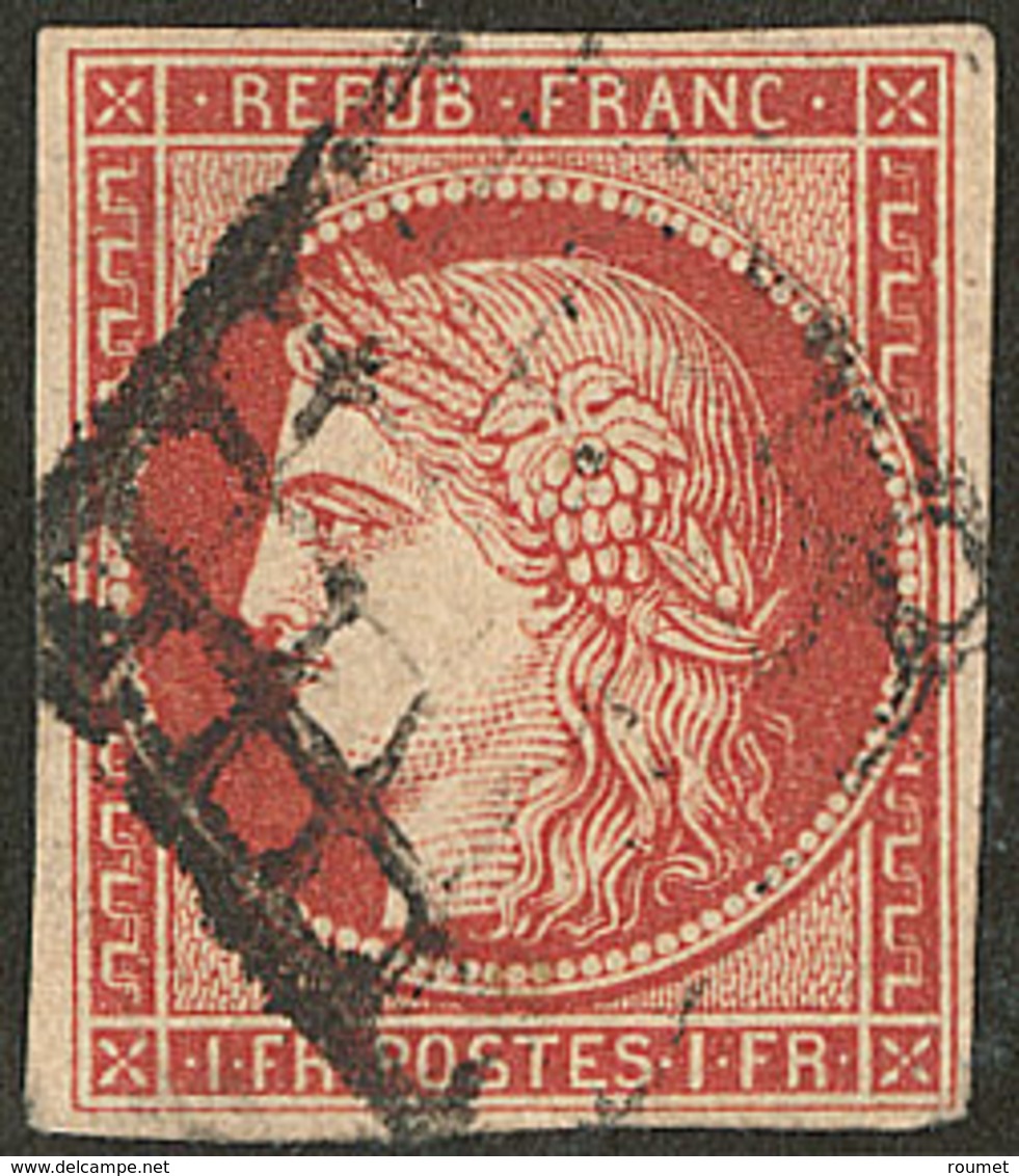 Vermillon Vif. No 7a, Pd Mais Très Belle Nuance Foncée, TB D'aspect. - R - 1849-1850 Cérès