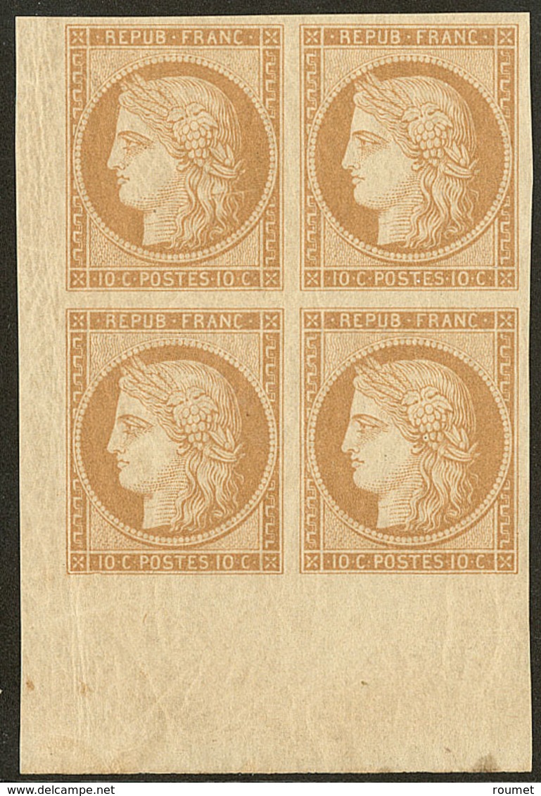 ** Réimpression. No 1f, Bloc De Quatre Cdf, Très Frais. - TB - 1849-1850 Cérès