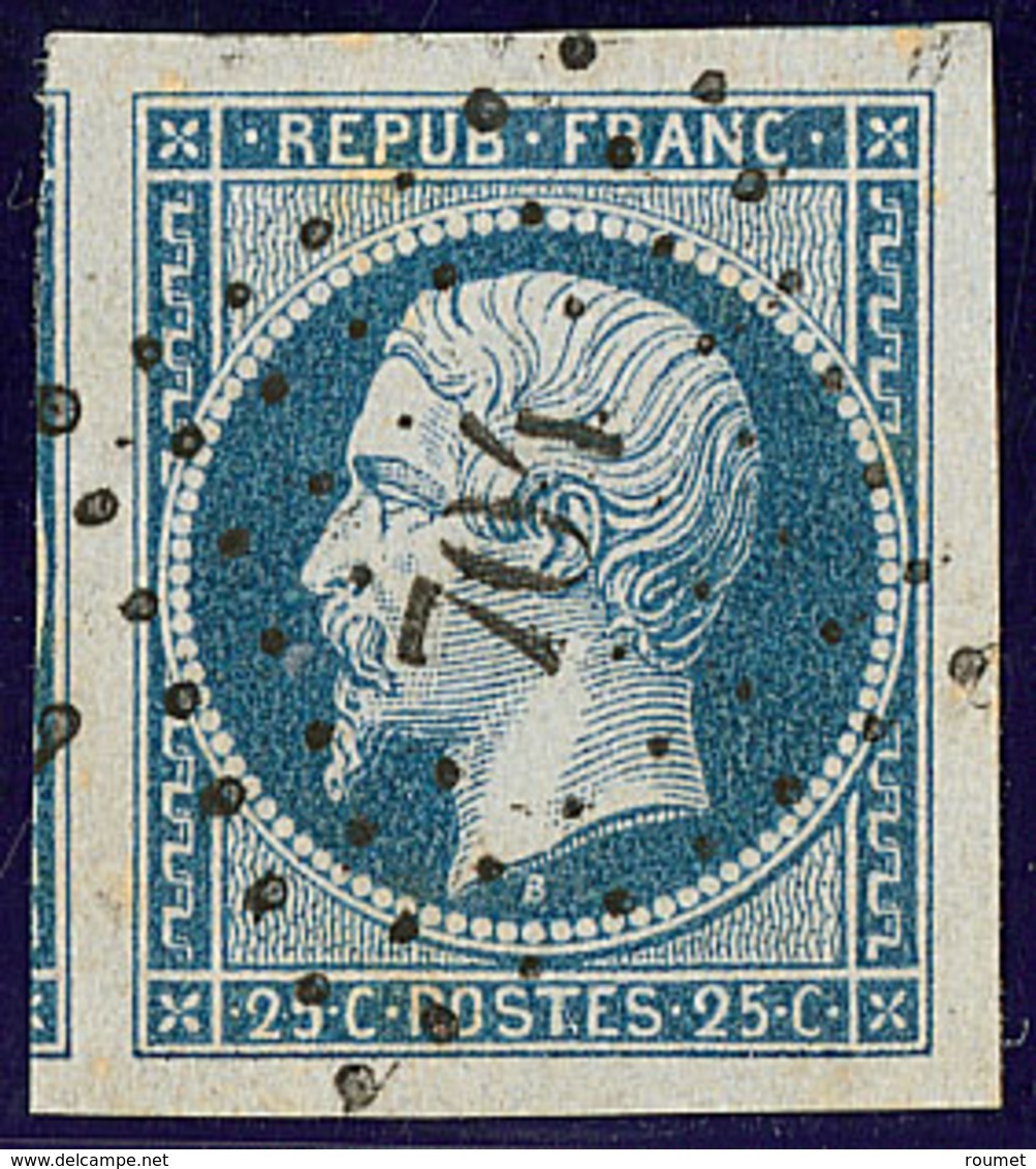 No 10a, Bleu Foncé, Deux Voisins, Obl Pc 704, Superbe - 1852 Louis-Napoleon