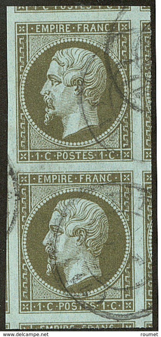 No 11, Paire Verticale, Huit Voisins, Pièce Choisie. - TB - 1853-1860 Napoleon III