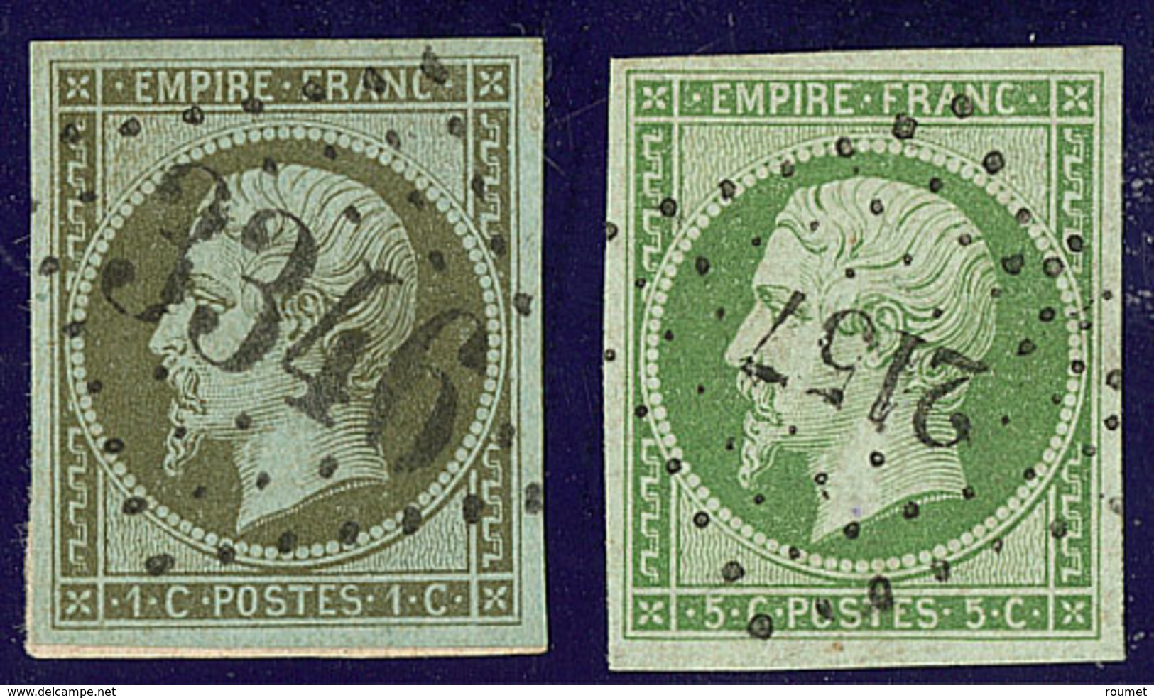 Nos 11a Sur Support, 12. - TB - 1853-1860 Napoléon III