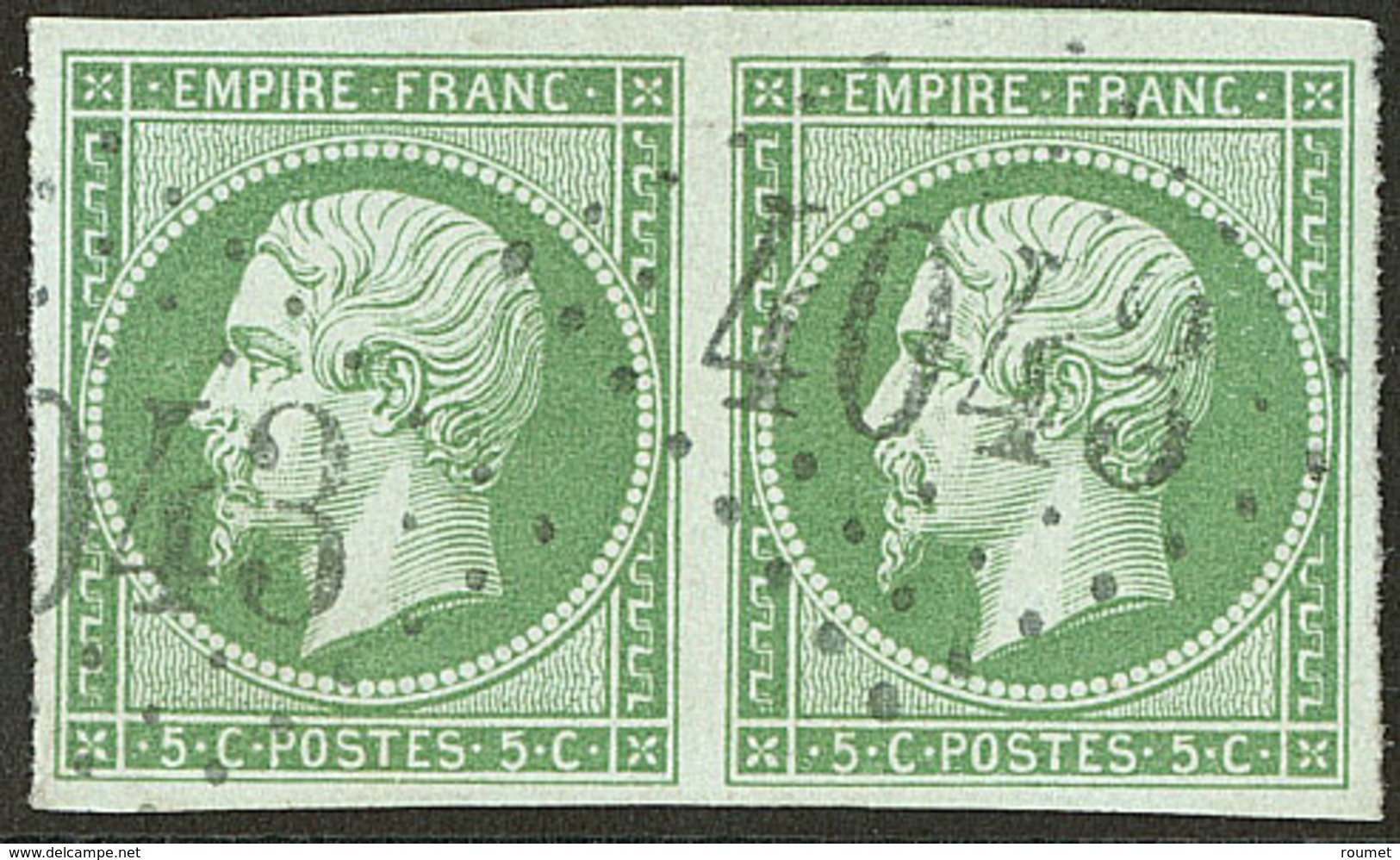 No 12, Paire Obl Gc 4043, Ex Choisi. - TB - 1853-1860 Napoleon III