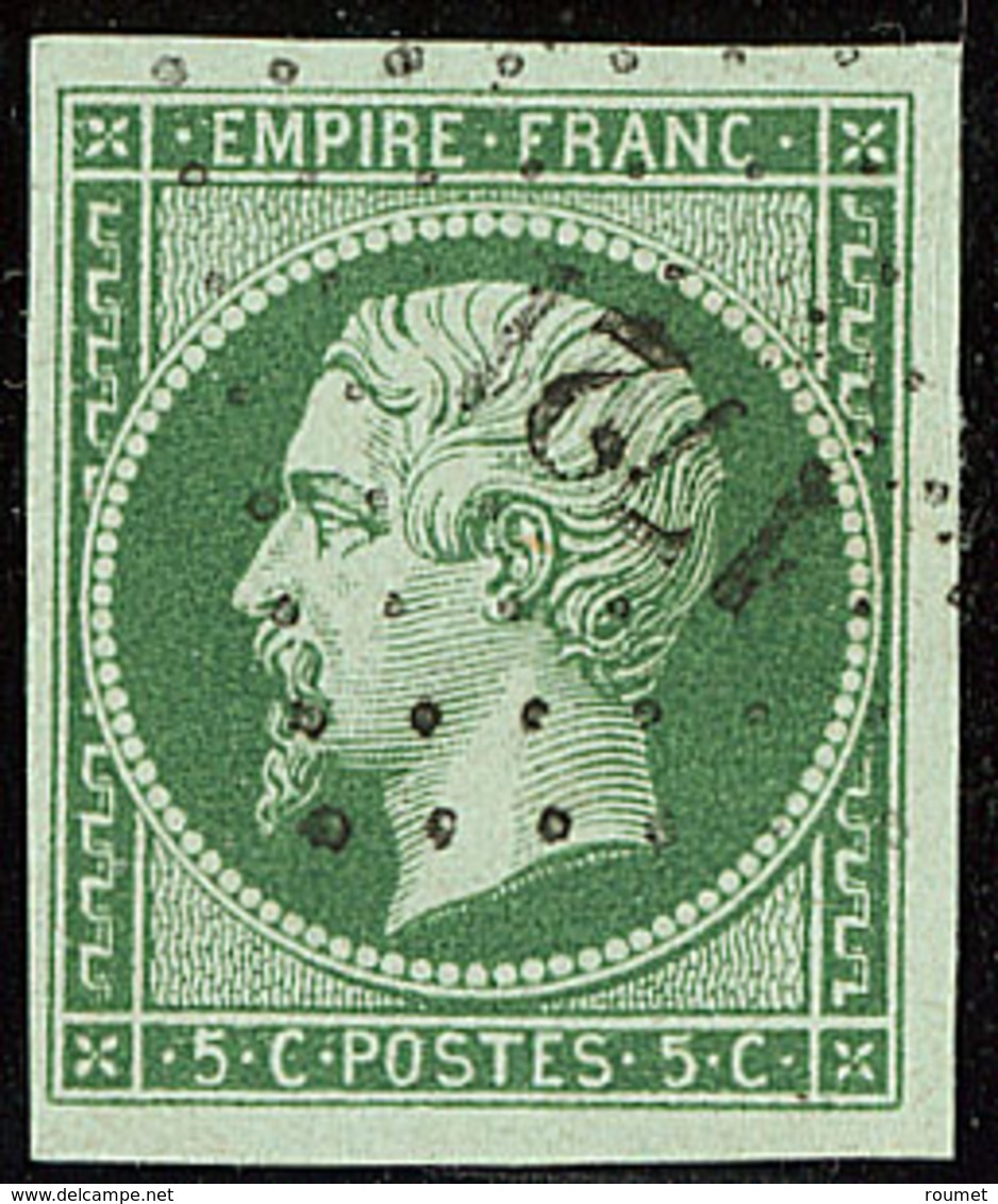 No 12b, Vert Foncé, Obl Pc 1721, Très Frais. - TB - 1853-1860 Napoleon III