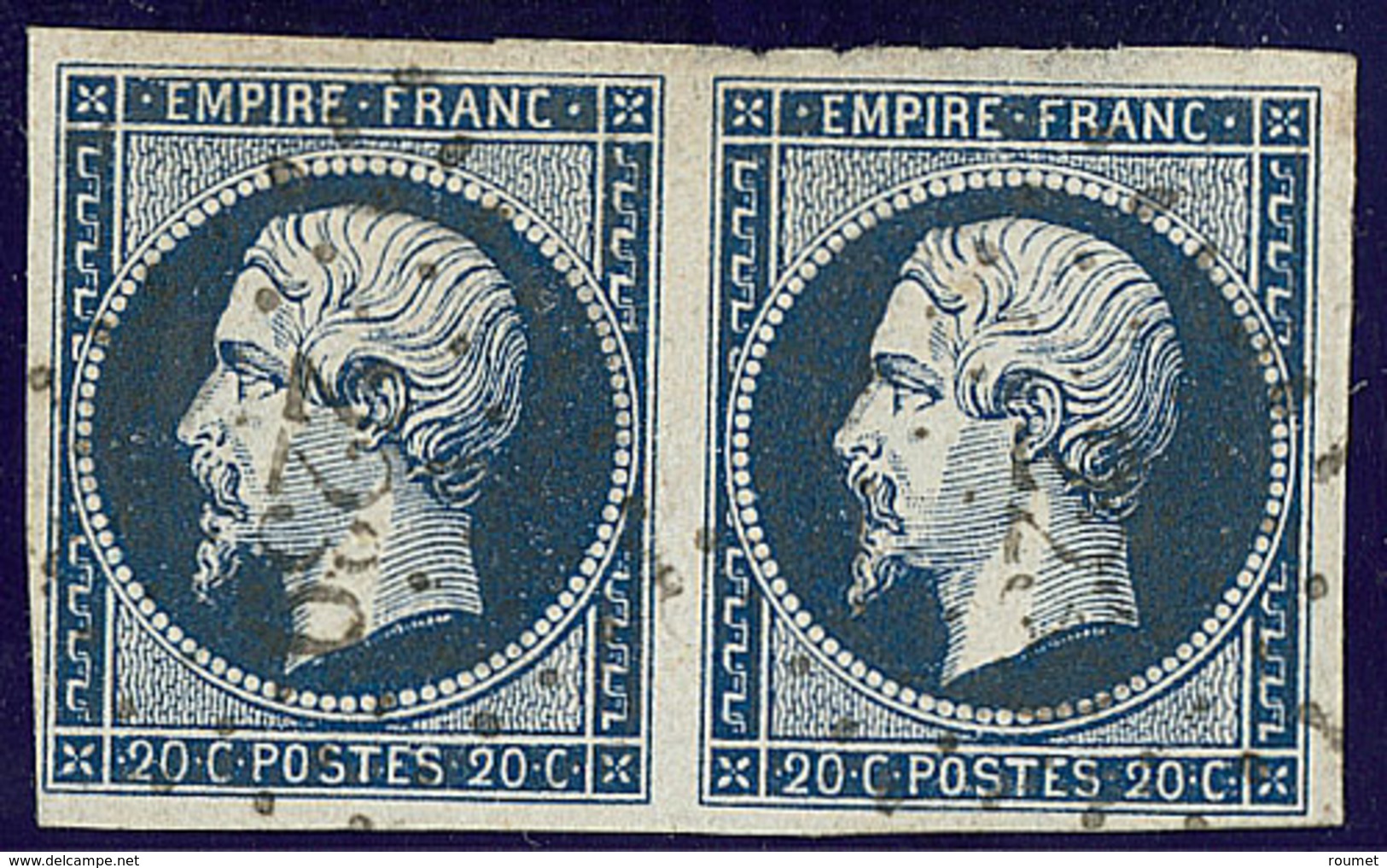 No 14Ab, Paire (un Ex Pelurage). - TB - 1853-1860 Napoleon III