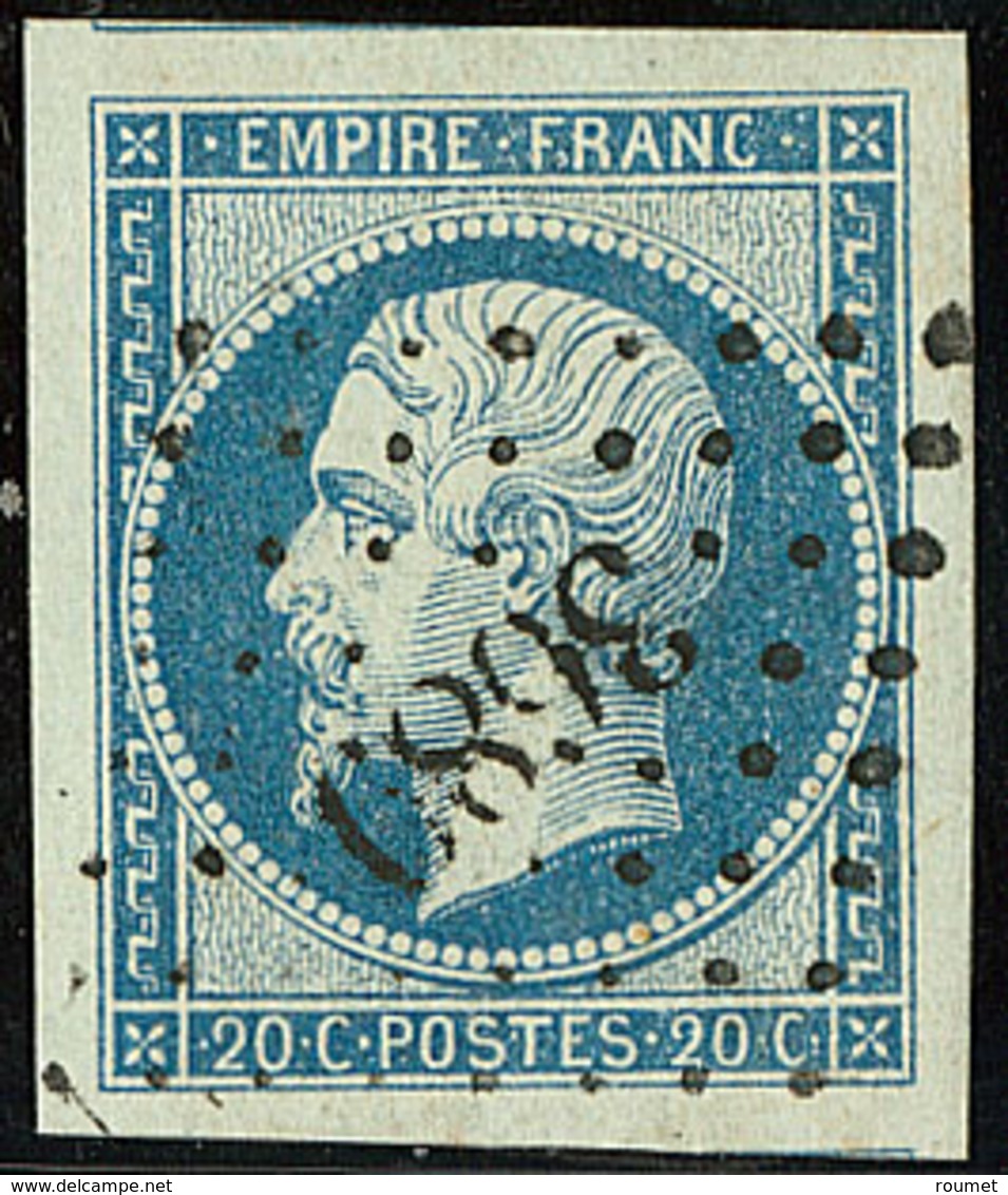 No 14Ba, Bleu Sur Vert, Un Voisin, Obl Pc 3689, Superbe - 1853-1860 Napoleon III