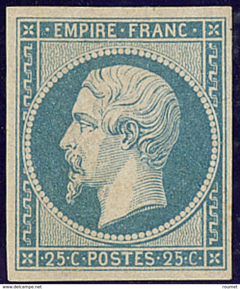 * No 15, Bleu, Larges Charnières Mais Très Frais Et TB. - R - 1853-1860 Napoleon III