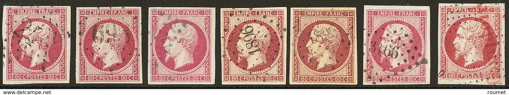 Nos 17A (2), 17B (5), Nuances Et Obl. - TB - 1853-1860 Napoléon III