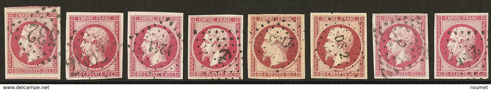 Nos 17A (2), 17B (6), Nuances Et Obl. - TB - 1853-1860 Napoléon III