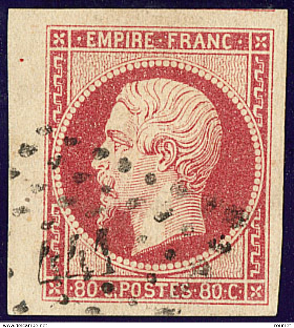 No 17Aa, Carmin Clair, Bdf + Un Voisin, Obl Pc 441, Ex Choisi. - TB - 1853-1860 Napoleon III