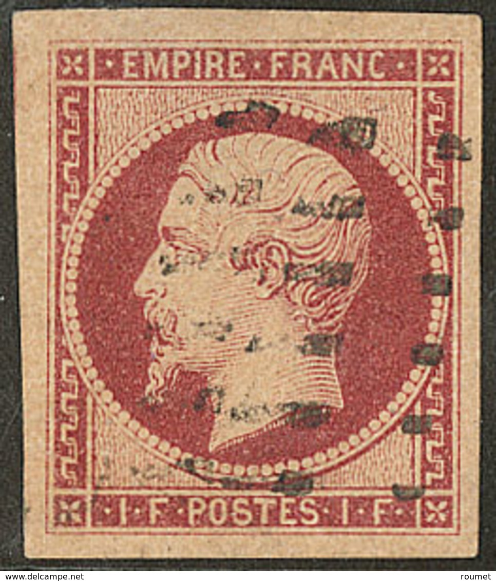 No 18, Obl Gros Points, Infime Point De Pelurage Mais Très Jolie Pièce. - TB. - R - 1853-1860 Napoléon III