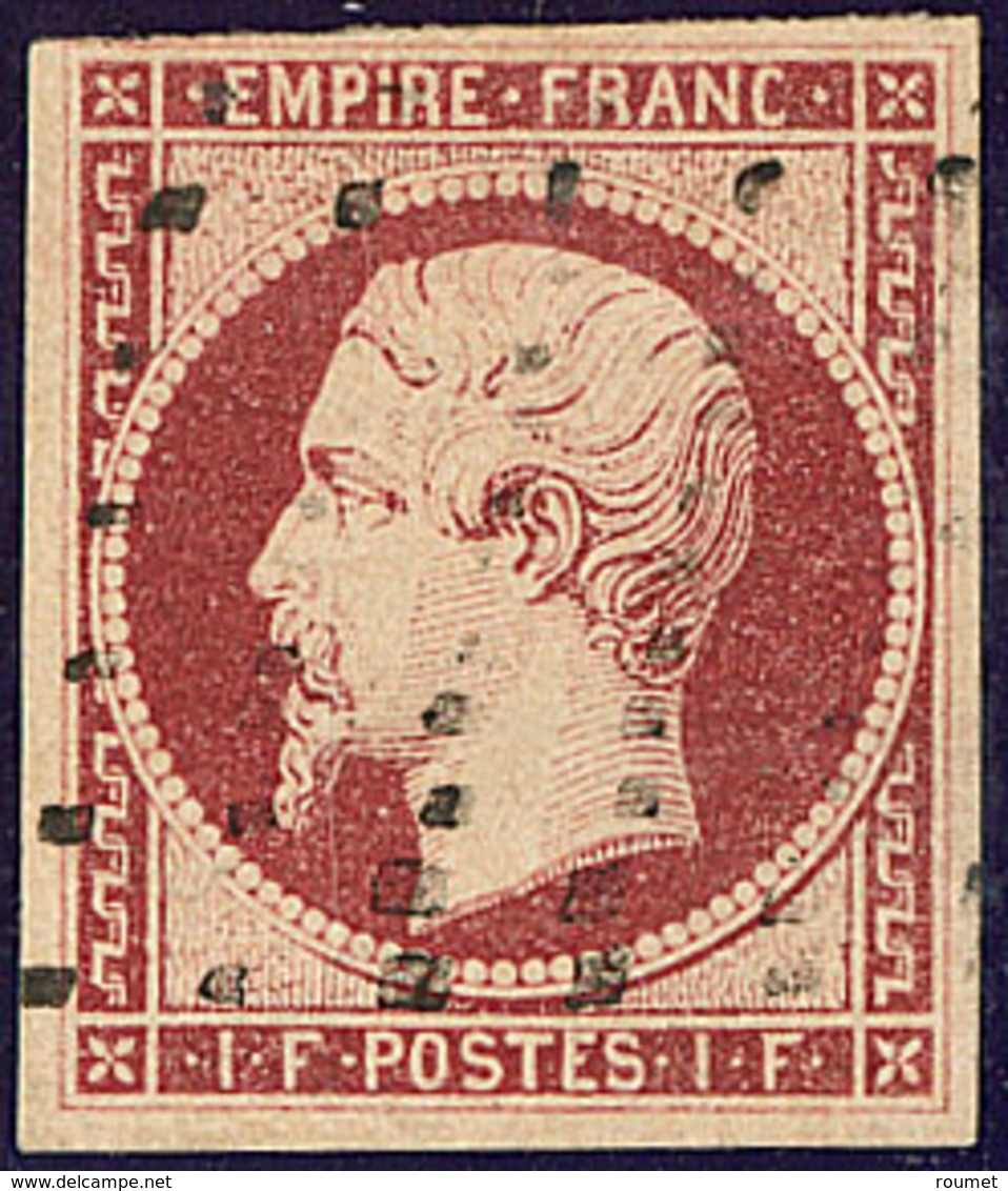 No 18, Obl Gros Points, Tangent Au Filet à Gauche En Haut Mais Belle Nuance Et Jolie Pièce. - TB. - R - 1853-1860 Napoléon III.