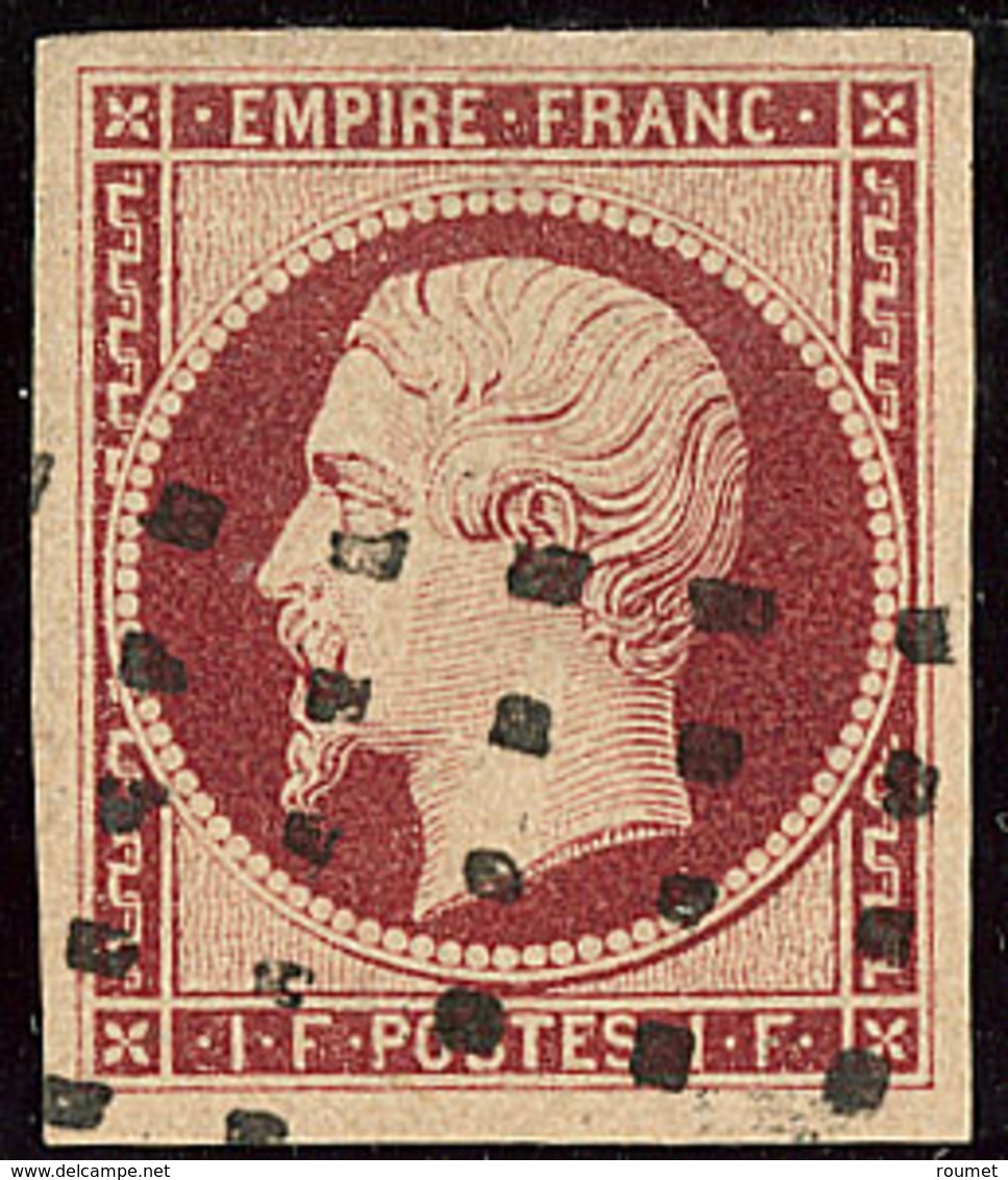 No 18a, Carmin Foncé, Obl Gros Points, Très Jolie Pièce. - TB. - RR - 1853-1860 Napoléon III