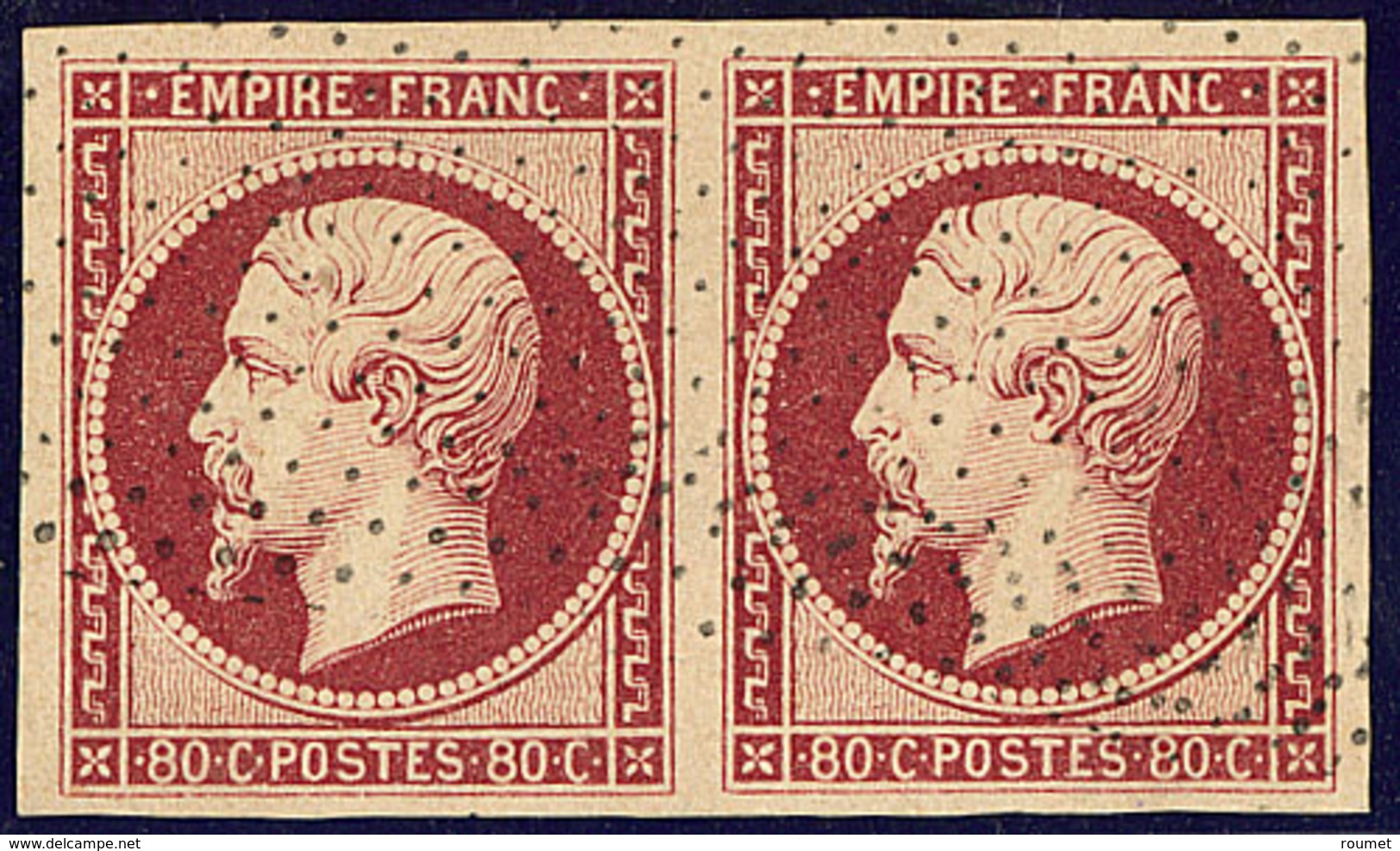 Oblitérations. Pointillé Fin. No 17A, Paire, Jolie Pièce. - TB - 1853-1860 Napoléon III.