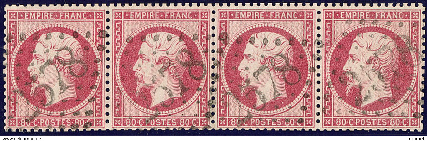 No 24, Bande De Quatre Obl Gc 2578. - TB - 1862 Napoléon III