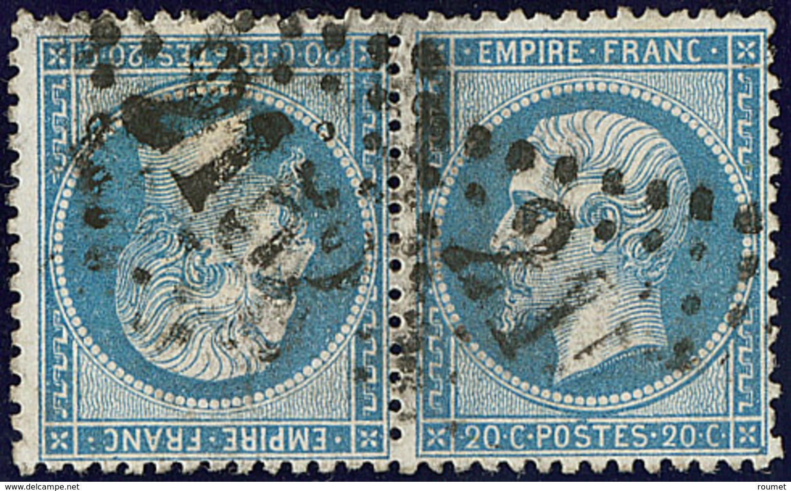 Tête-bêche. No 22b, Paire Obl Gc 2152. - TB - 1862 Napoleon III