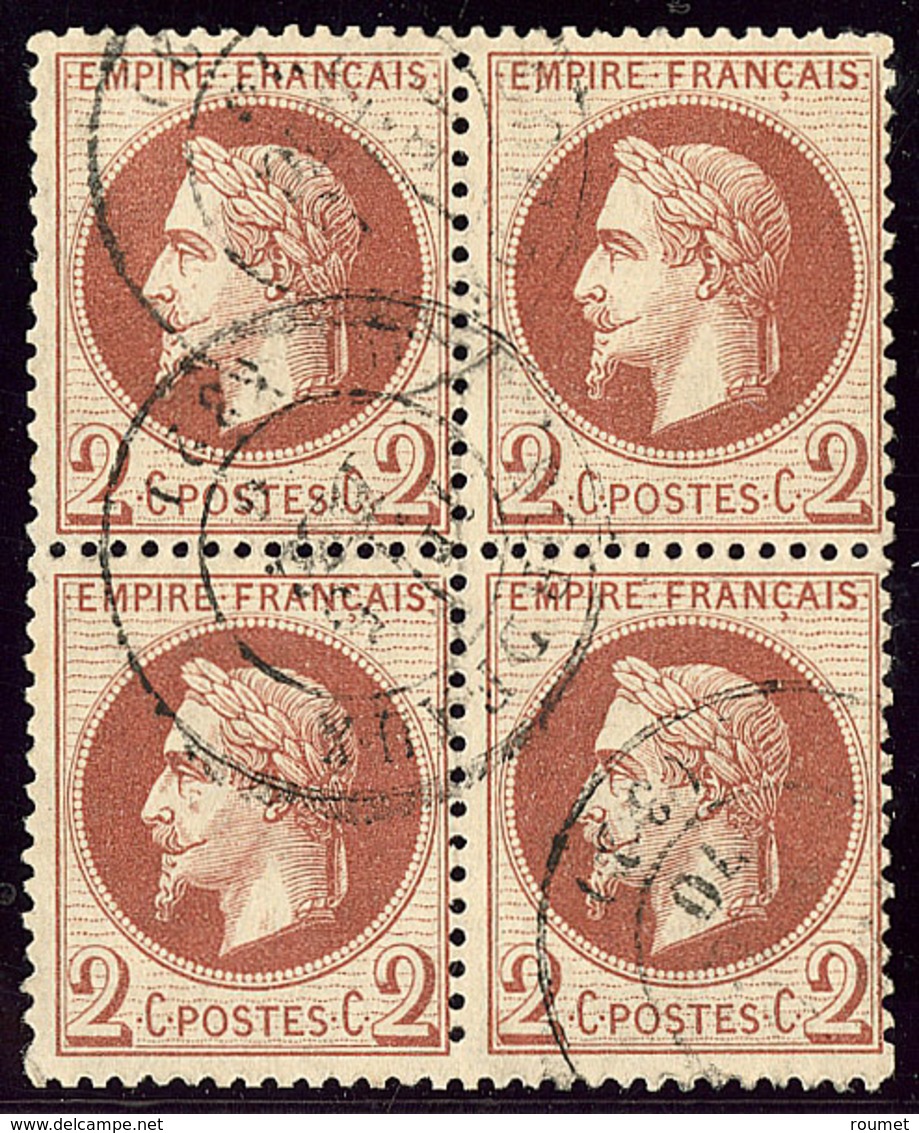 No 26B, Bloc De Quatre Obl Cad. - TB - 1863-1870 Napoleon III With Laurels