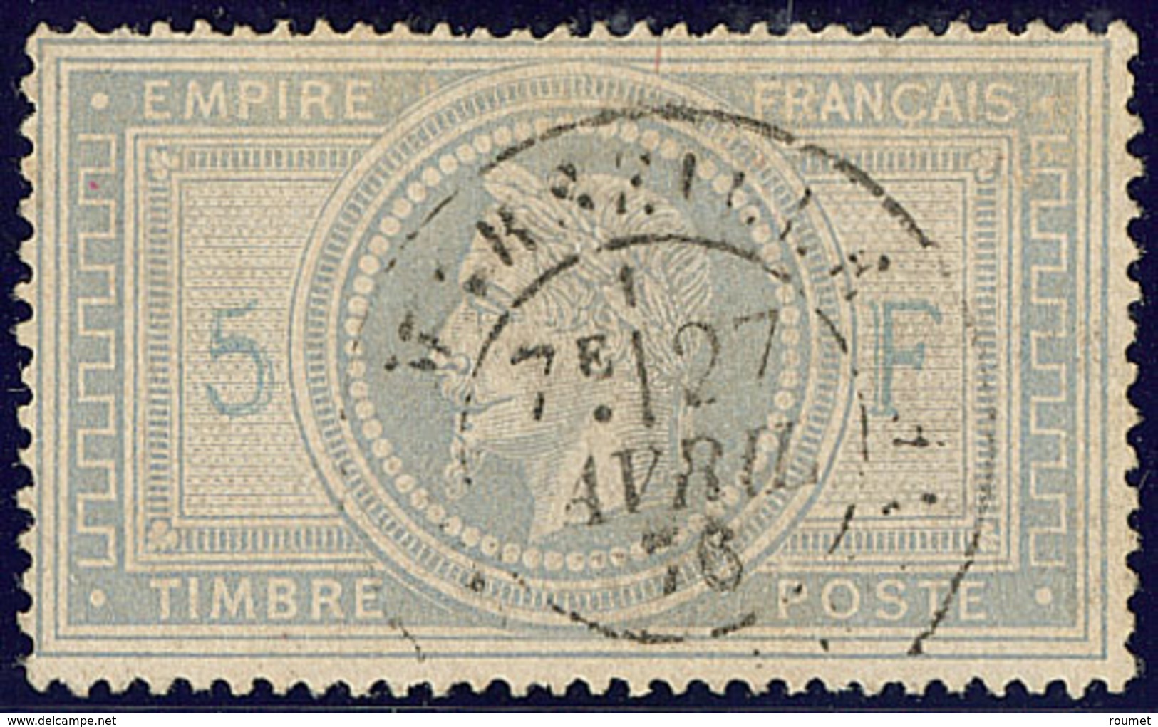 5 Et F En Bleu. No 33A, Obl Cad 17 De Marseille 27 Avril 76. - TB - 1863-1870 Napoléon III. Laure