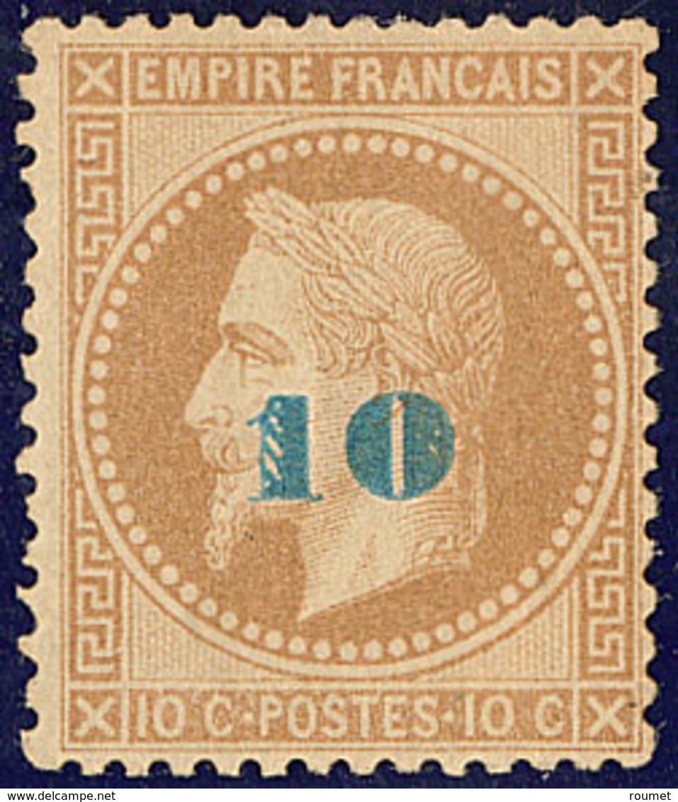 * Non émis. Surcharge Bleu Pâle. No 34a, Large Charnière Mais Très Frais Et TB. - R - 1863-1870 Napoleon III With Laurels