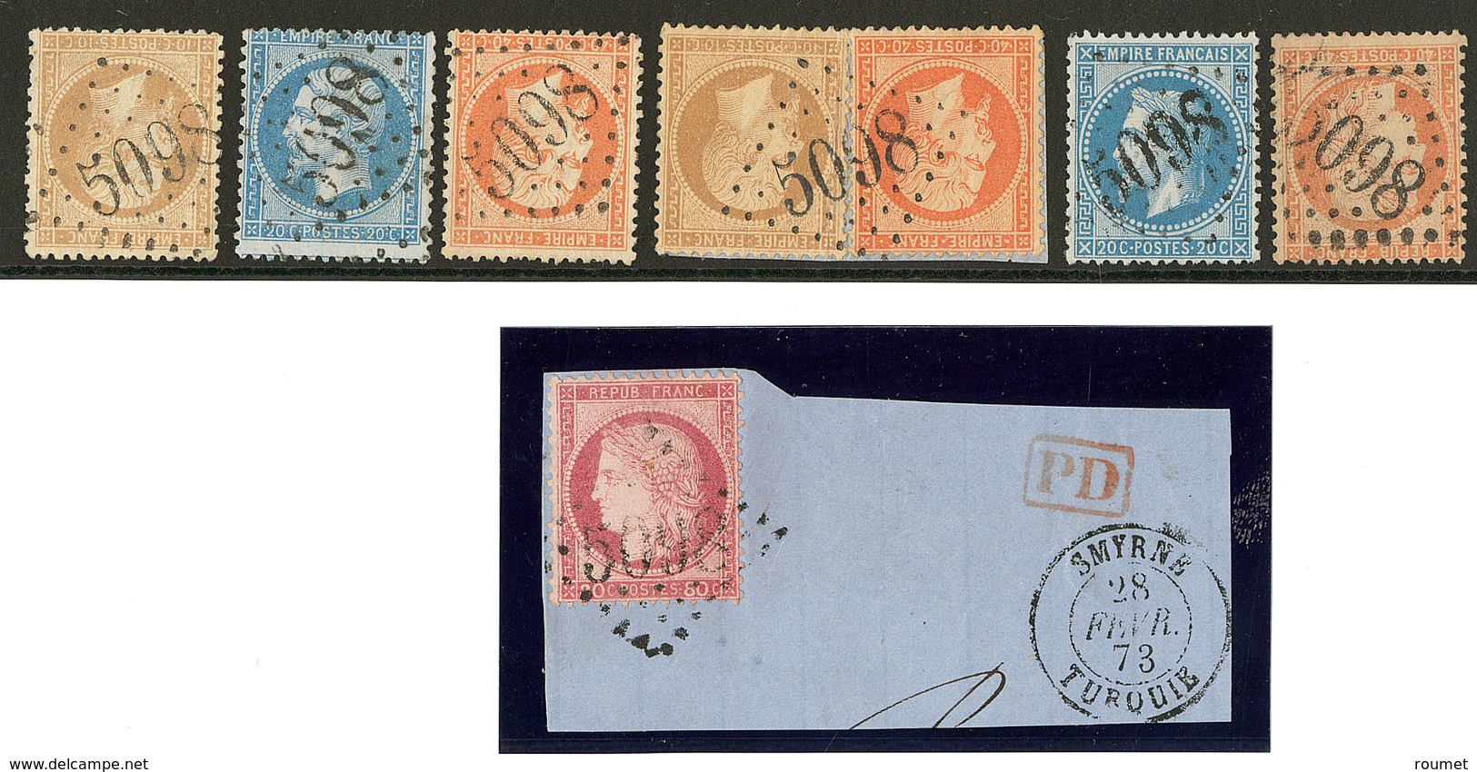 Smyrne. Gc 5098. Nos 21 (2), 22, 23 (2), 29, 38, 57 Sur Fragment. - TB - Other & Unclassified