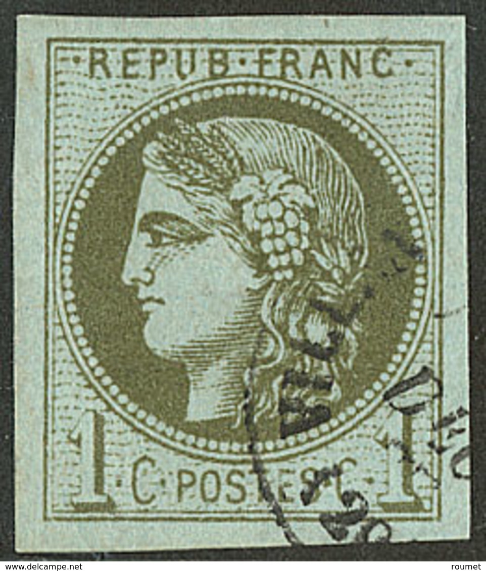 No 39IIe, Olive, Obl Cad, Ex Choisi. - TB - 1870 Uitgave Van Bordeaux