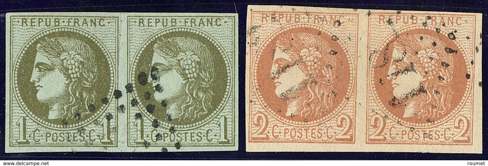 Nos 39III, 40II, Tous Deux En Paire. - TB - 1870 Uitgave Van Bordeaux