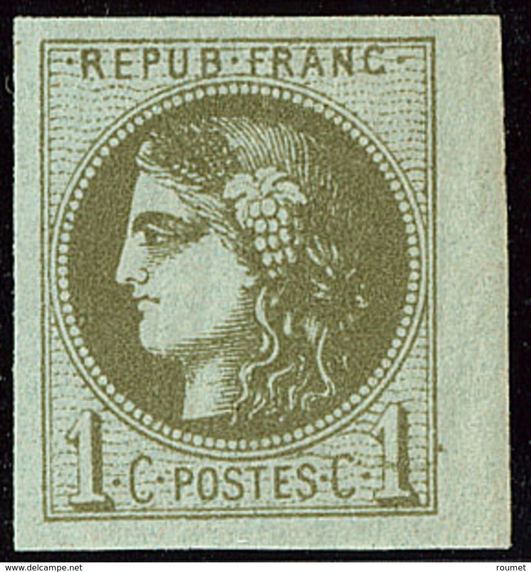 ** No 39IIIl, Olive, Petit Bdf, Très Frais. - TB - 1870 Emission De Bordeaux