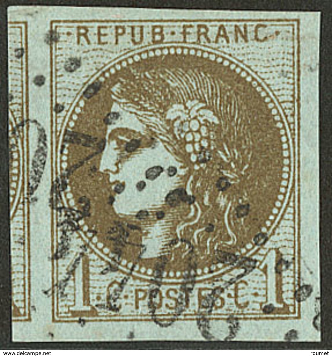 No 39IIIo, Olive Bronze, Un Voisin, Obl Gc 2044, Très Belle Nuance. - TB - 1870 Emission De Bordeaux