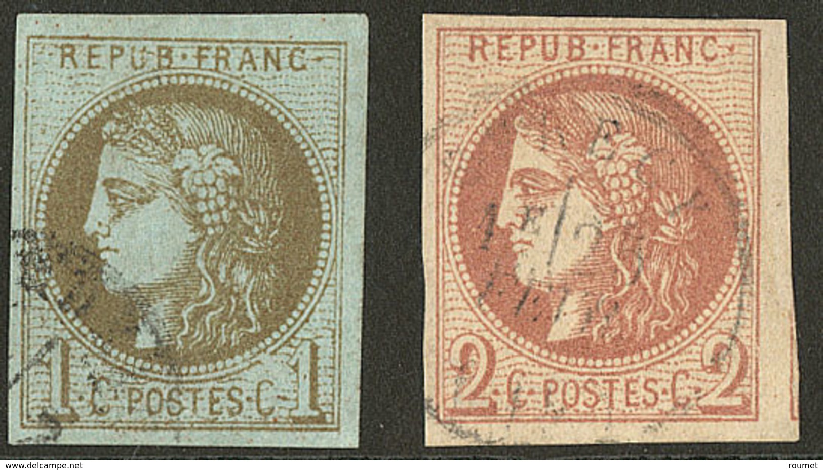 Nos 39IIIo, 40II Un Voisin. - TB - 1870 Bordeaux Printing