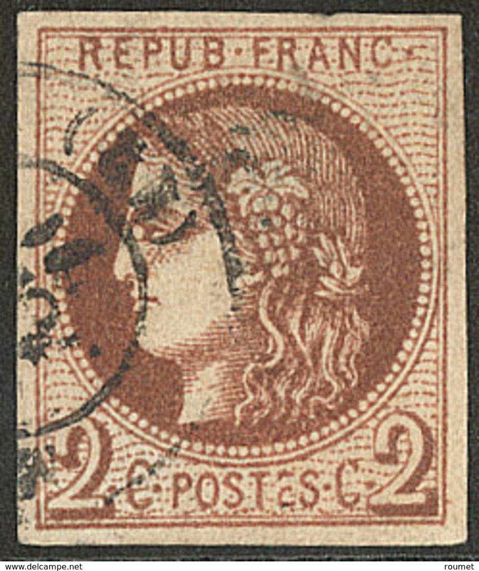 No 40IIf, Marron, Nuance Marron Foncé, Obl Cad. - TB. - R - 1870 Emission De Bordeaux