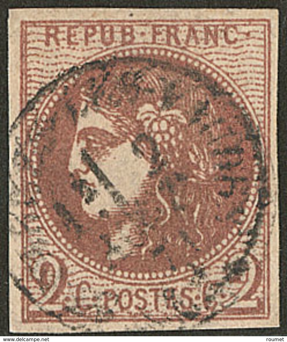 No 40IIh, Chocolat Foncé, Nuance Très Foncée, Obl Cad, Superbe. - R - 1870 Emission De Bordeaux