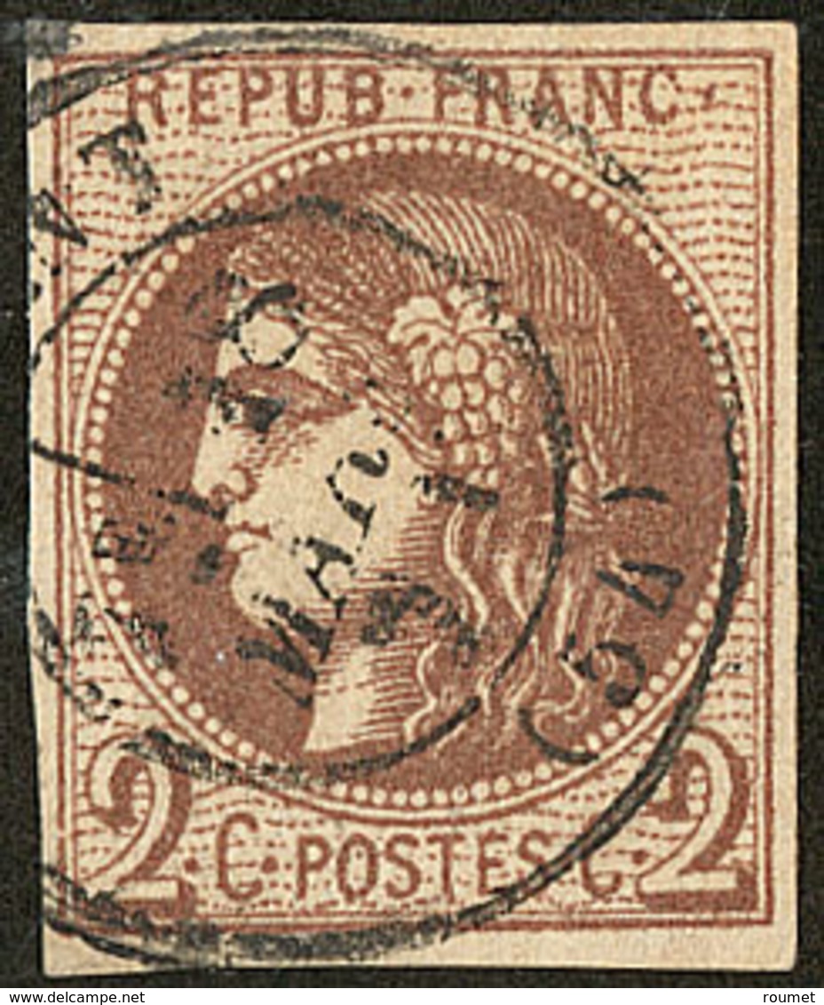 No 40IIh, Obl Cad 17 De Lorient Mars 71, Superbe Nuance Foncé. - TB. - R - 1870 Ausgabe Bordeaux