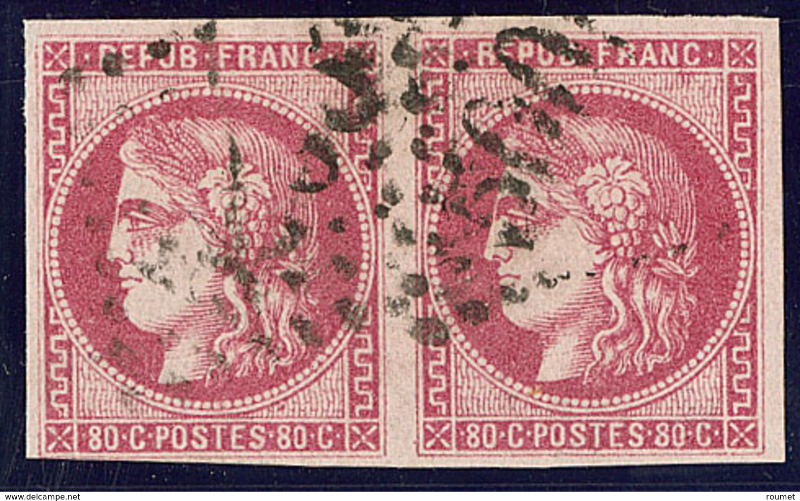 No 49, Paire (un Ex Tangent Au Filet). - TB - 1870 Bordeaux Printing