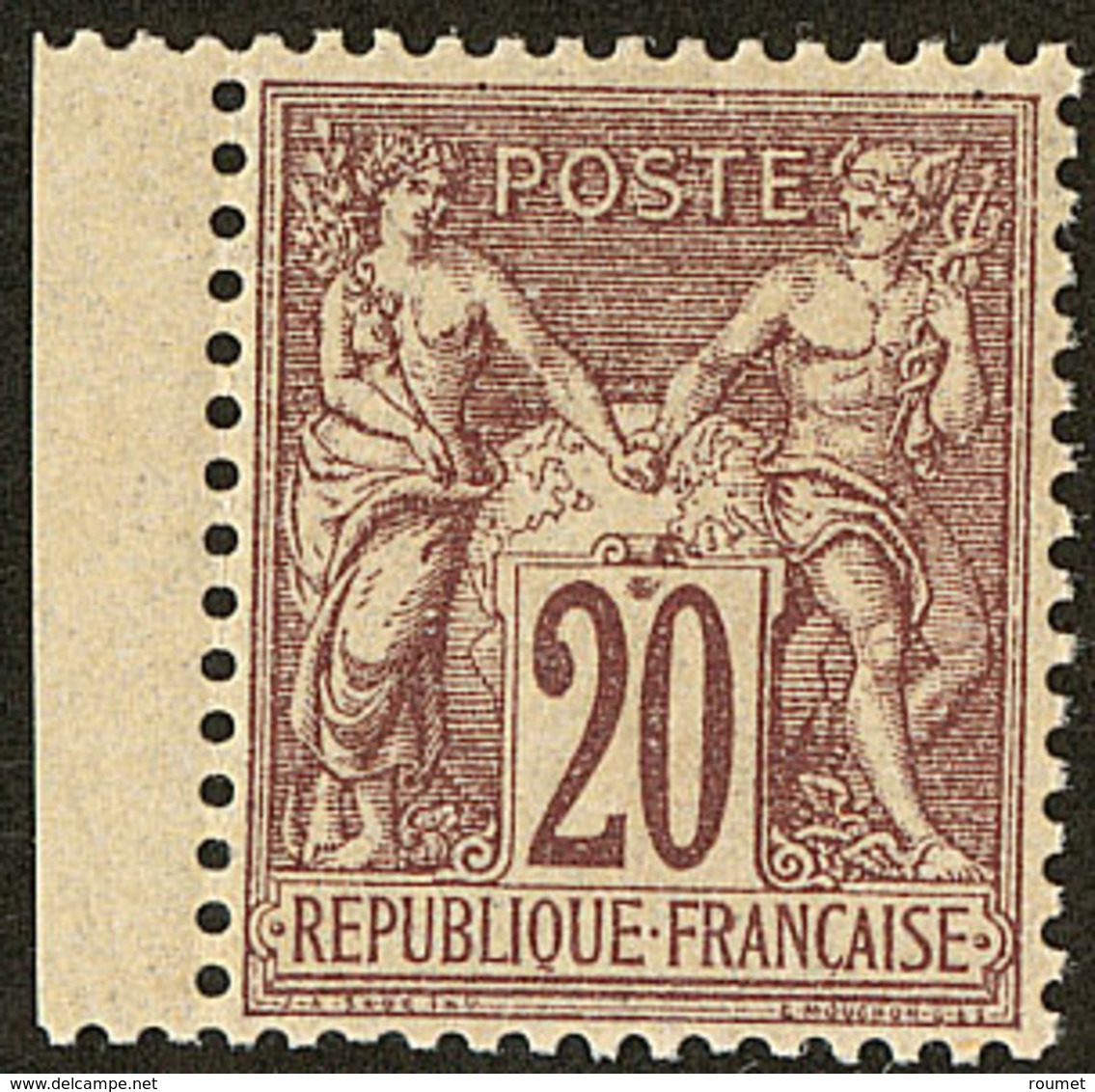 ** No 67, Brun Lilas, Petit Bdf,  Très Frais Et Bien Centré. - TB. - R - 1876-1878 Sage (Type I)