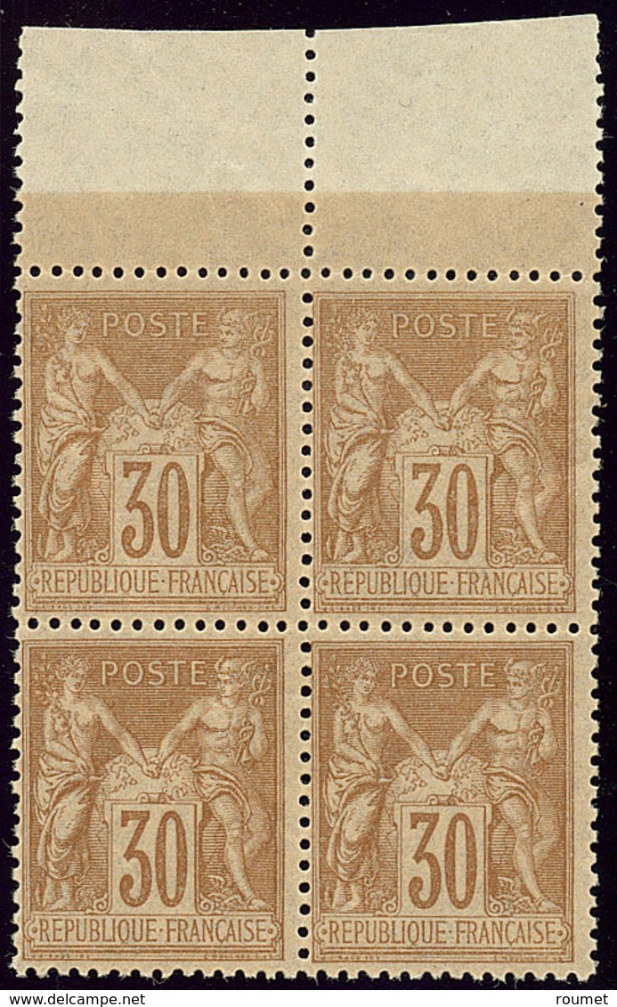 ** No 80, Brun-jaune, Bloc De Quatre, Très Frais Et Centré. - TB - 1876-1878 Sage (Type I)